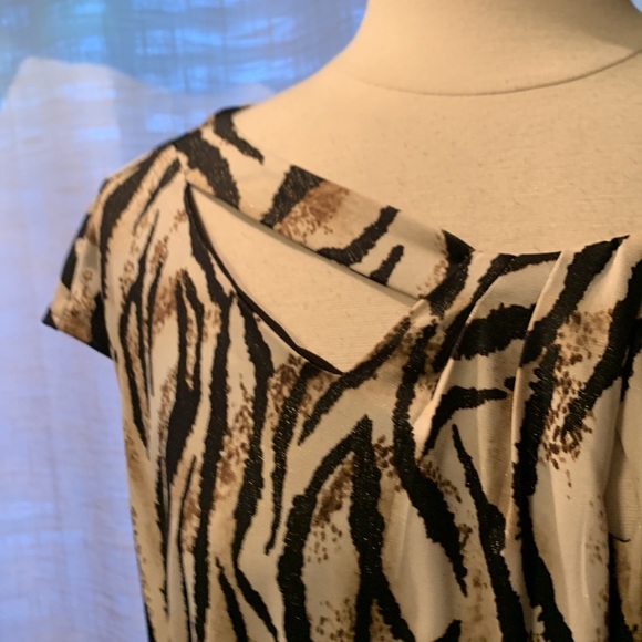 Kasper animal print gold fleck 3X blouse - Picture 4 of 7